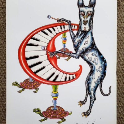 Great Dane Playing Xylophone Limited Edition Print