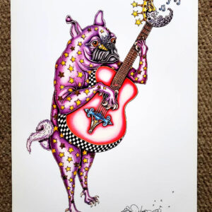 Pug Playing Guitar Limited Edition Print