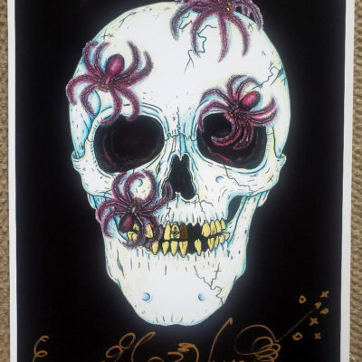 Spider Skull Fine Art Giclee, signed, Black Background