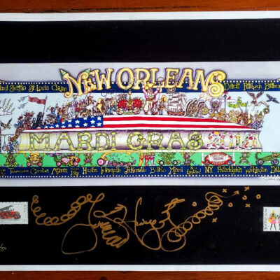 Mardi Gras 2013, Super Bowl Limited Edition Fine Art Giclee, signed, Black Background