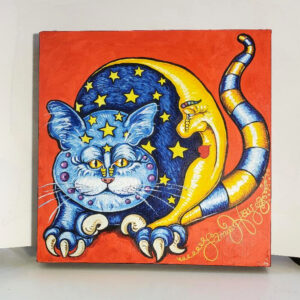 Blue Moon Kitty, original oil painting