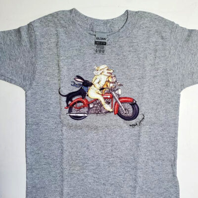 Motorcycle  Dogs, Toddler 4T, Grey, crew neck, 100% cotton