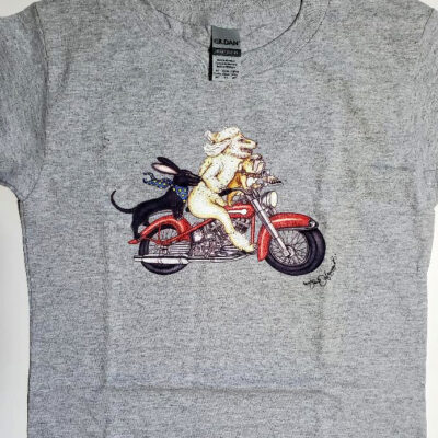 Motorcycle  Dogs, Toddler 6T, Grey, crew neck, 100% cotton