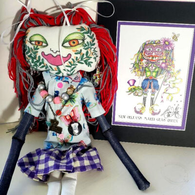 Jamie Hayes Hand Painted one of a kind doll, signed PLUS signed & matted print