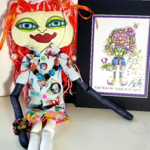 Jamie Hayes Hand Painted one of a kind doll, signed PLUS signed & matted print