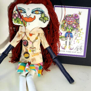 Jamie Hayes Hand Painted one of a kind doll, signed PLUS signed & matted print