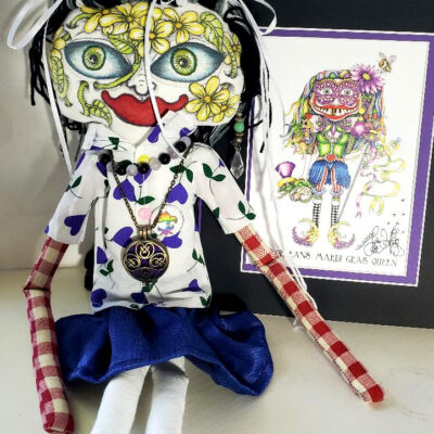 Jamie Hayes Hand Painted one of a kind doll, signed PLUS signed & matted print