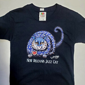 Jazz Cat T-Shirt, Toddler 4T, Black, crew neck, 100% cotton