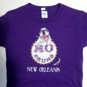 MO Drums T-Shirt, YOUTH XS, Purple, crew neck, 100% cotton