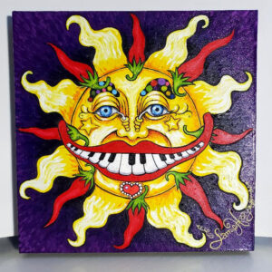 Chili Pepper Sun, original oil painting