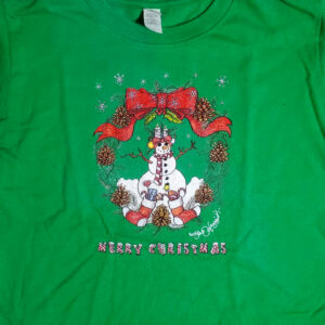 Merry Christmas, Toddler 4T, Green, crew neck, 100% cotton