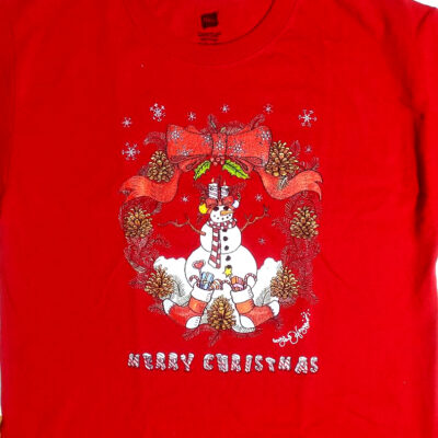 Merry Christmas, YOUTH L, Red, crew neck, 100% cotton