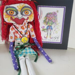 Jamie Hayes Hand Painted one of a kind doll, signed PLUS signed & matted print