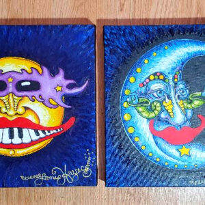 Set of 2, Fat Tuesday and Ash Wednesday, original oil paintings