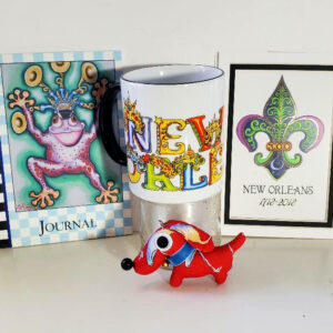 New Orleans Mug, 300th anniversary print, keychain, journal, FREE Christmas pak