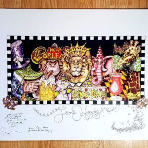 “Party Animals” HAND PULLED SERIGRAPH, signed PLUS original moon drawing