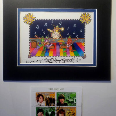 “Peppers”, signed & double matted, 8 x 10 PLUS Bonus Beatles stamps