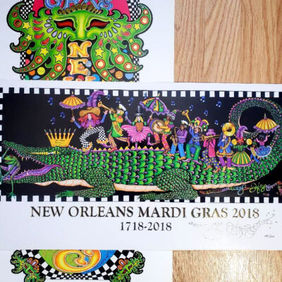 King Gator and his 2nd Line, PLUS Bonus 2008 Mardi Gras print