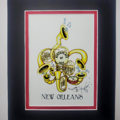 Birthplace of Jazz, double matted, 8 x 10, signed