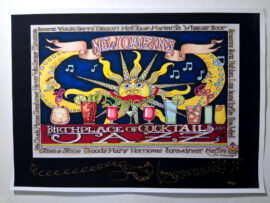 Birthplace of Cocktails and Jazz | black background giclee, signed