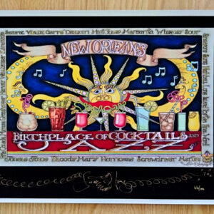 Birthplace of Cocktails and Jazz | black background giclee, signed