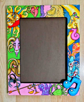 Jamie Hayes Hand Painted Wood Frame, Astrology theme
