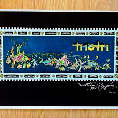Krewe of Thoth Mardi Gras 2012, Fine Art Giclee, signed, Black Background