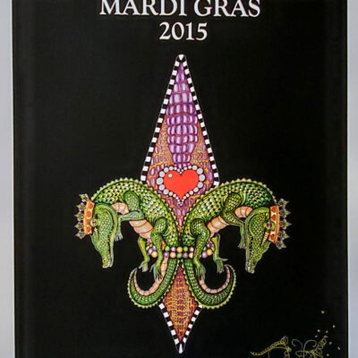 Gator Fleur de Lis Mardi Gras 2015 Fine Art Giclee, signed #19/25