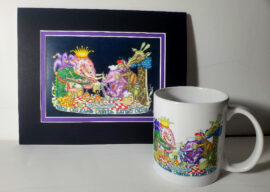 New Orleans Oyster Eating Club signed print plus FREE 11 oz. ceramic mug