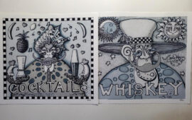 Cocktails signed giclee plus bonus Whiskey print