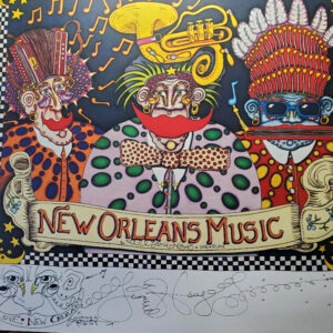 New Orleans Music Limited Edition Print with original drawing 26 x 28 in.