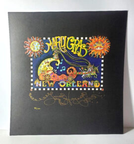 Unicorns on Parade black background giclee