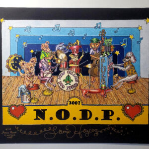 “The New Orleans Dog Pound” Fine Art Giclee remarqued with gold foil, signed