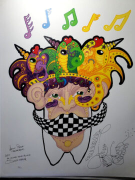 Fish head HAND PULLED SERIGRAPH, signed 20" X 26" white