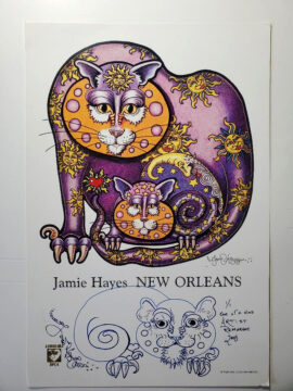 Sun & Moon Kitties Limited Edition Print with original drawing 10 x 14 inches