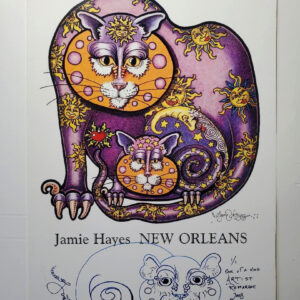 Sun & Moon Kitties Limited Edition Print with original drawing 10 x 14 inches