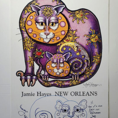 Sun & Moon Kitties Limited Edition Print with original drawing 10 x 14 inches