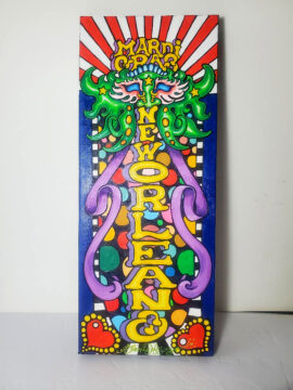 Original Oil Painting on Wood - Mardi Gras, 8 x 20 in.