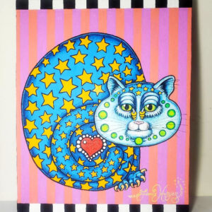 Original Oil Painting on Wood – Star Kitty, 16 x 20 in.