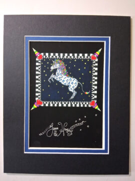 Rainbow Unicorn Double Matted 8" x 10" Giclee, signed FREE NOLA button
