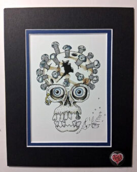 Bolt Head Skull Double Matted 8" x 10" Giclee, signed FREE NOLA button