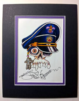 Captain Voodoo Skull 8" x 10" Giclee, signed FREE NOLA button