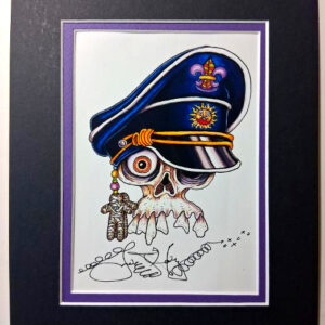 Captain Voodoo Skull 8″ x 10″ Giclee, signed FREE NOLA button