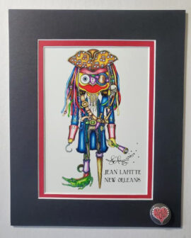 Jean Lafitte Double Matted 8" x 10" Giclee, signed FREE button