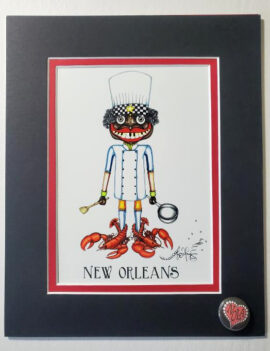 Lobster Chef Double Matted 8" x 10" Giclee, signed FREE button