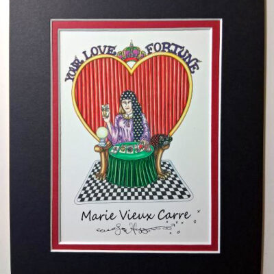 Fortune Teller Double Matted 8″ x 10″ Giclee, signed FREE NOLA button