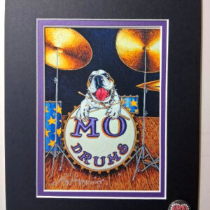 Mo Drums Double Matted 8″ x 10″ Giclee, signed FREE NOLA button