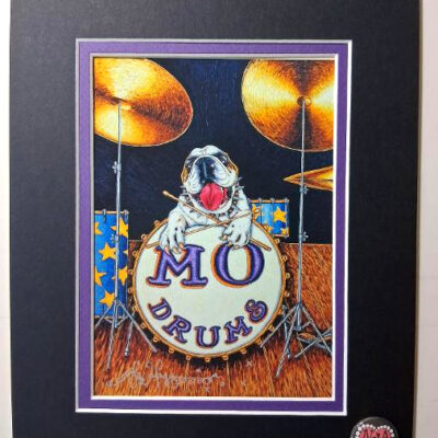 Mo Drums Double Matted 8″ x 10″ Giclee, signed FREE NOLA button