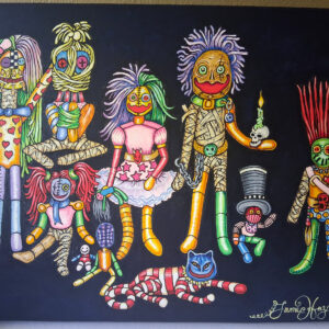 Original Oil Painting – Halloween Voodoo Dolls 16 x 20 inches