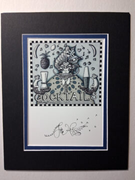 Cocktails Double Matted 8" x 10" Giclee, signed FREE NOLA button